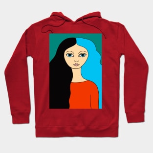 Black Blue haired girl Hoodie